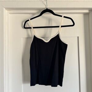 Black tank with white detail